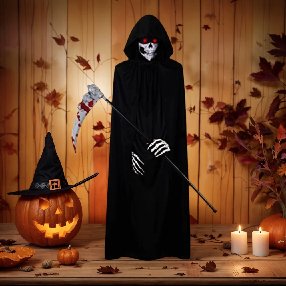 Halloween unisexe Cosplay Costume garçon Costume Cosplay tenue adulte Grim Reaper Cape pour Halloween carnaval mascarade déguisement