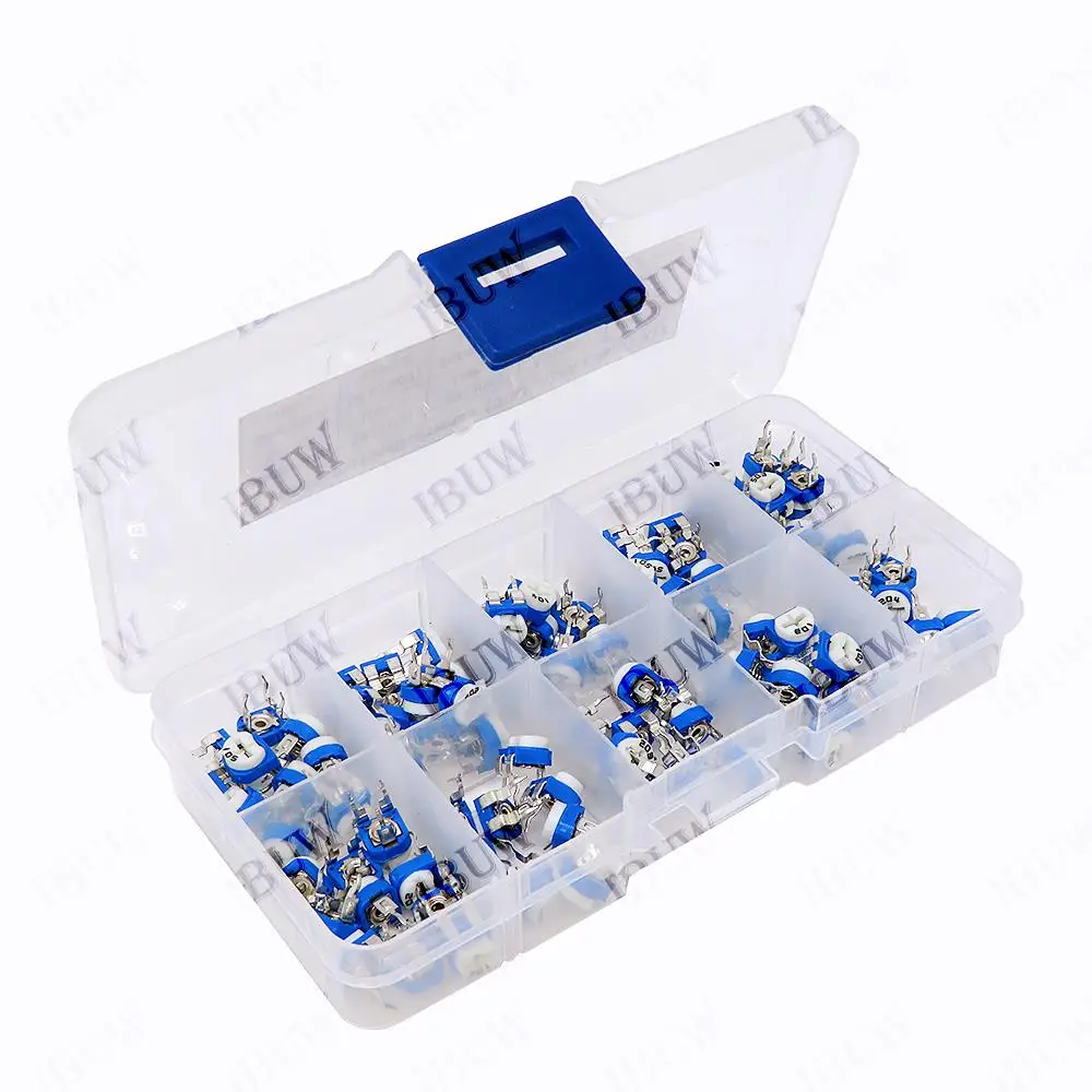 100PCS 10Values RM065 Potentiometer Kit (500Ω-1MΩ) in Box for DIY Electronic Circuit kit 500Ω 1MΩ