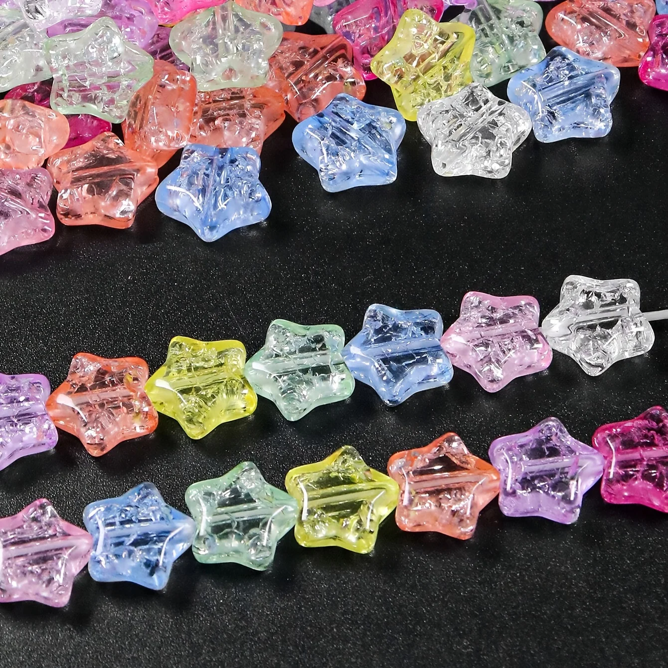 خرزات متفرقعة على شكل قلب ونجمة لصنع المجوهرات ، قلادة مصنوعة يدويًا ، أقراط ، سلسلة مفاتيح ، ملحقات هاتف ، تصنعها بنفسك ، 10: 80