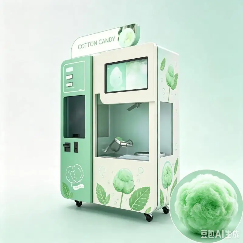 Automatic Candy Floss Vending Machine Customized Cotton Candy Maker Smart Machine For Shopping Mall Entertainment Area