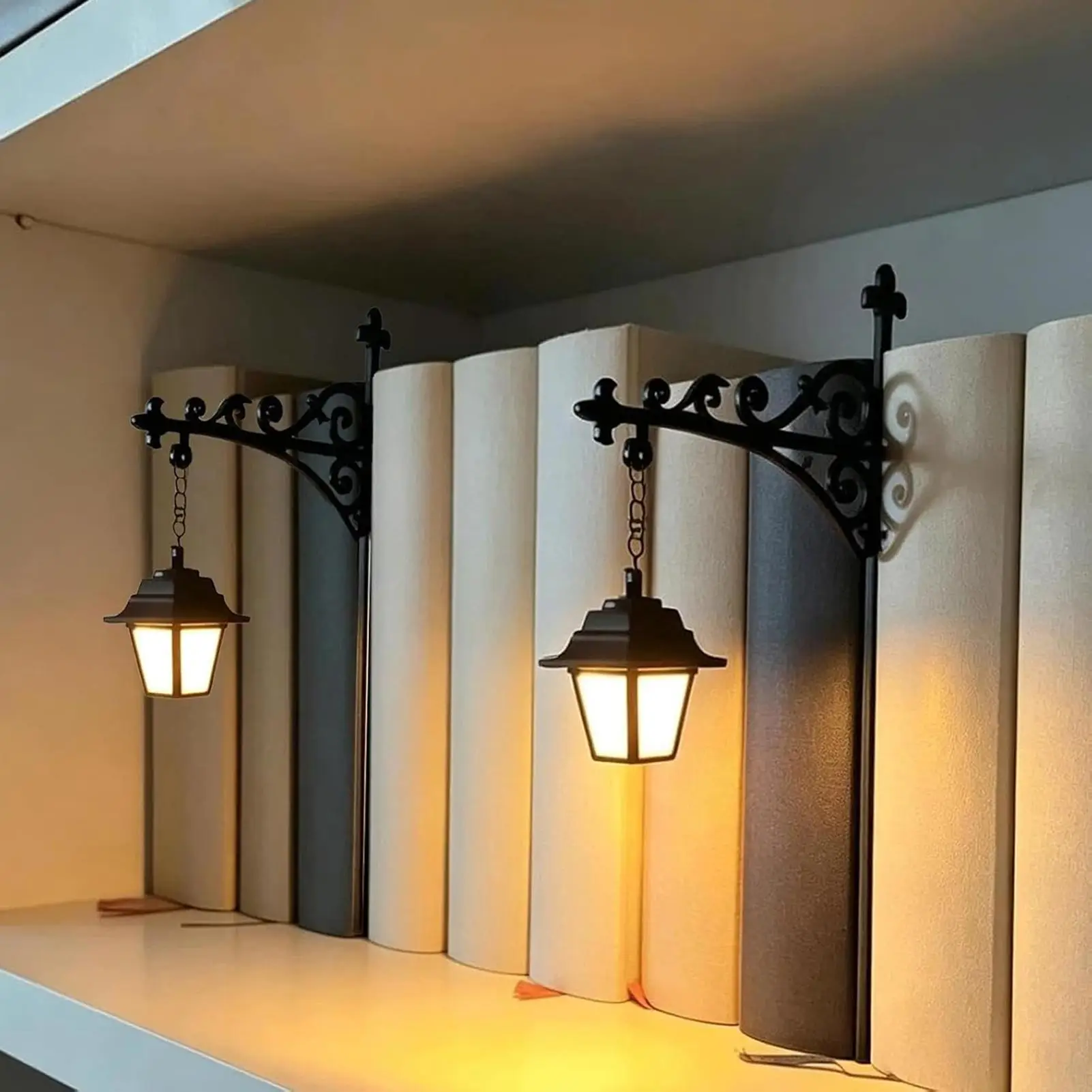 Bookshelf Lamp Library Lantern Light Library Lantern-Decorative Bookshelf Lighting Bookcase Lamp Book Nookk Lamp Corner Light