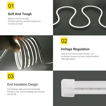 USB霓虹LED燈條 DC 5V 2835 120LED/米 防水柔性霓虹燈繩 紅藍白粉綠燈帶 房間背光燈 10 最佳銷售 藍色LED燈 - №6