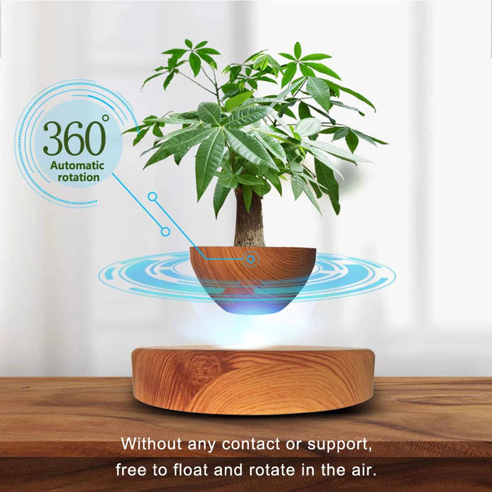 Fancy Gift Magnetic Levitating Bonsai Creative Pot For Flower Plant Bedroom Hotel Desk Decorative Floating Plant Pot