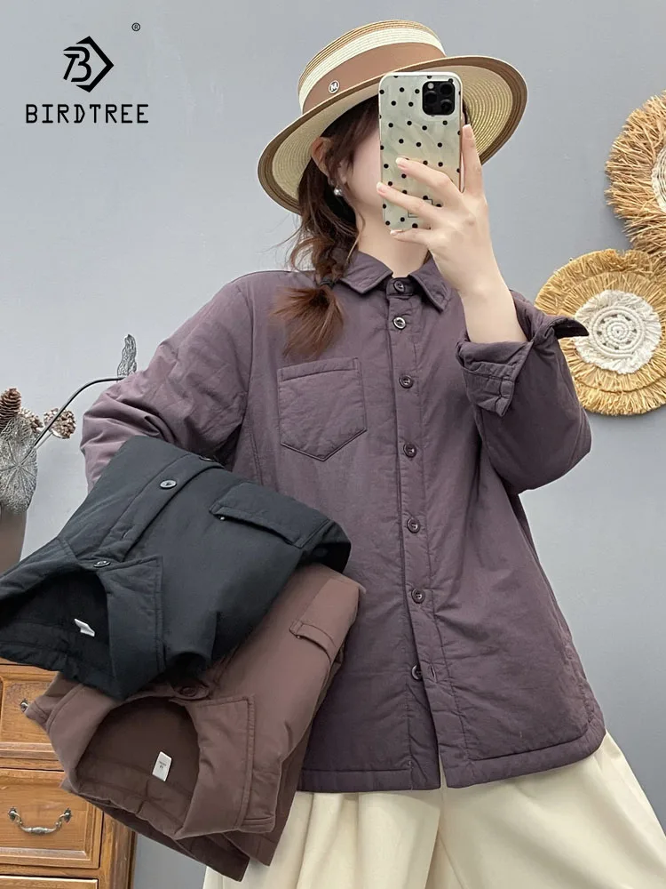 

New 2025 Winter Cotton Padded Jacket, Women Turn-down Collar Pocket, Mori Girl Fashion OL Casual Warm Loose Outerwear C5N522CC