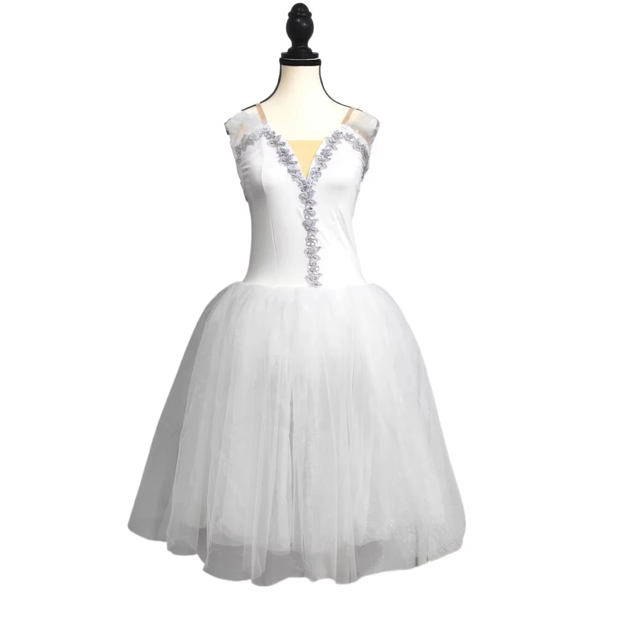 Ballet Tutu Rok Prestaties Wit Volwassen Competitie Professionele Dans Ballet Jurk Fee Lange Jurk Ballet Kostuum Meisjes Kind