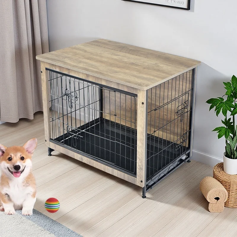 

Клетки для домашних животных, домики, деревянный и проволочный ящик для собак, питомник, стиль мебели, клетка для собак с подносом