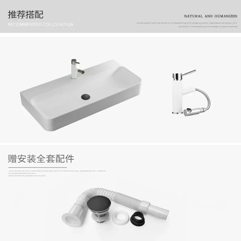 Simple Large Size Table Basin Household Washbasin Square Art Basin Wash Basin Ceramic European Style Integrated