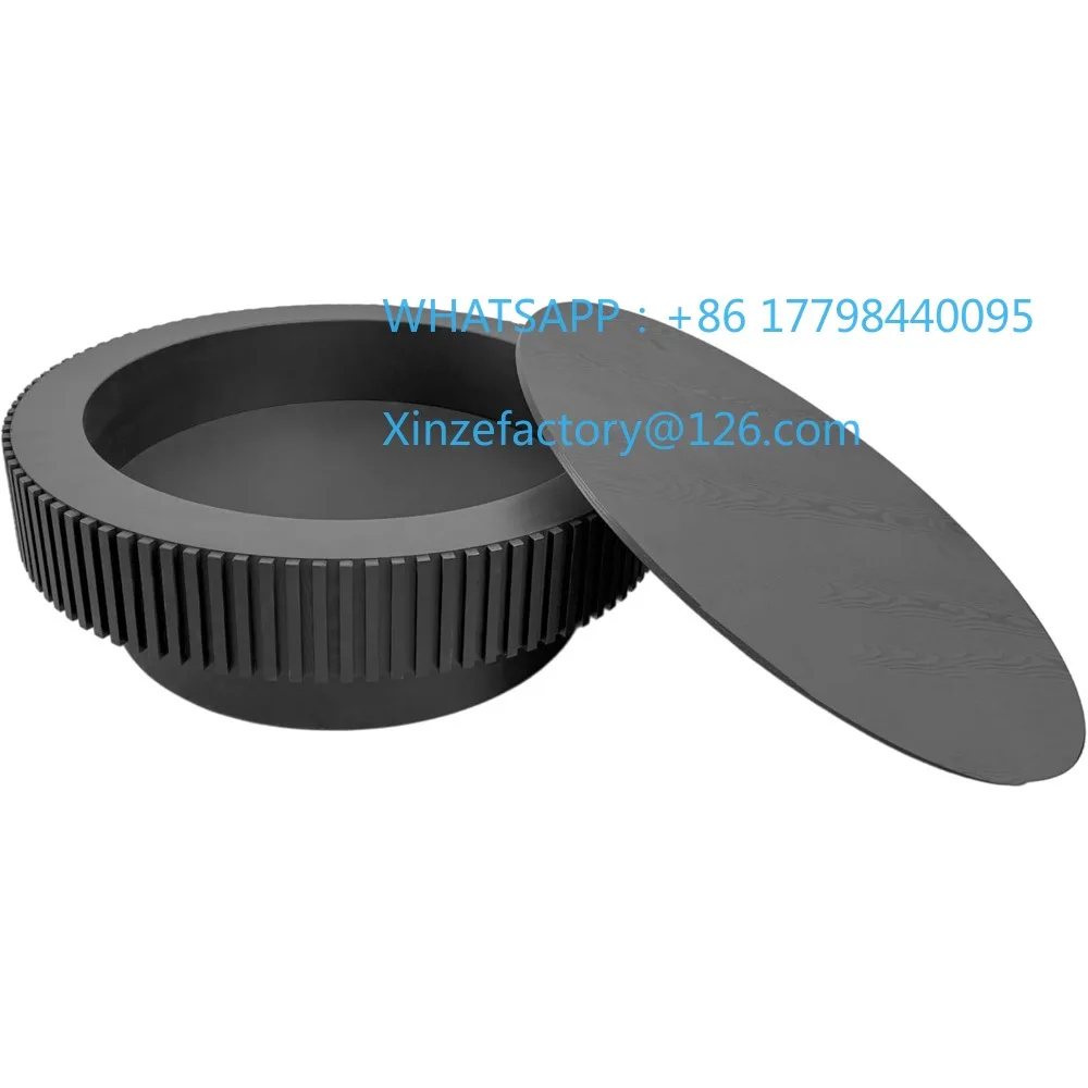 

Customizable 39.37 Inch Round Drum Coffee Table with Storage, Handcraft Fluted Drum Coffee Table, Modern Wooden Round Coffee Tab