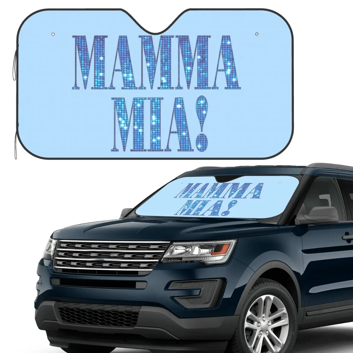 

Mamma Mia -disco Sunshade Windscreen Car Front Windshield Window Sun Visor Accessories Covers