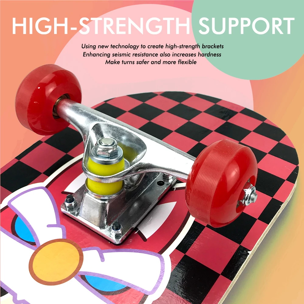 7-Layer High-quality Wood Deck Double Kick Standard Skateboards For kid 30 inch Skateboard Double Kick Skate Board，Teen，Beginner