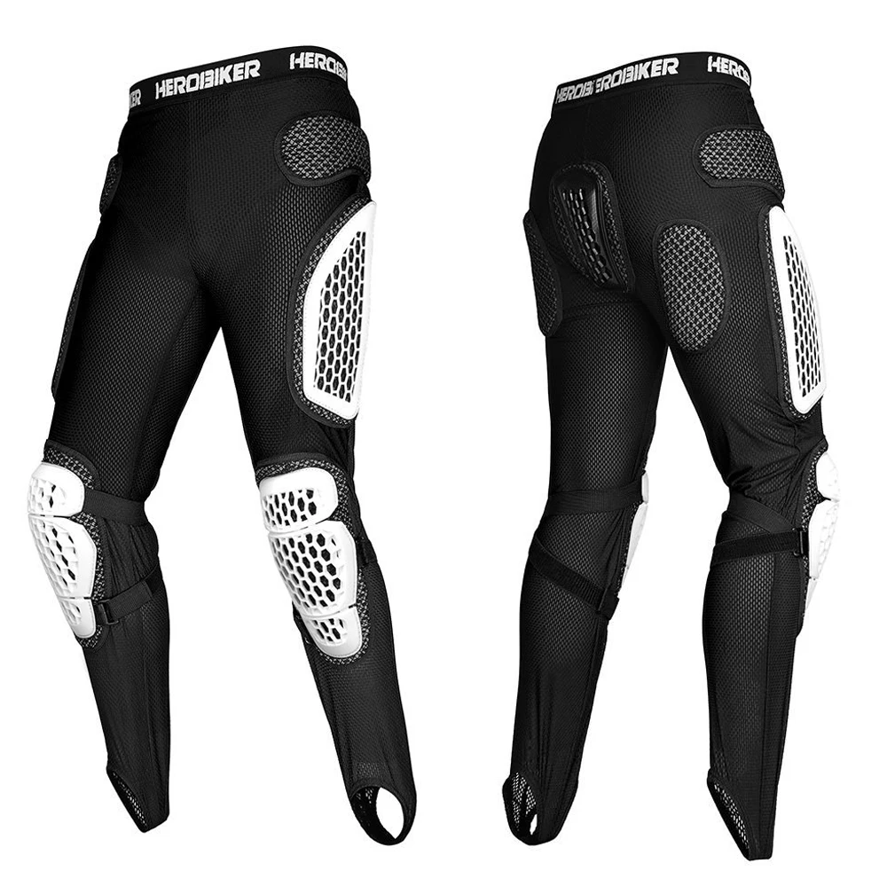 

Motorcycle Armor Trousers Motocross Pants Long Armor Knee Crotch Hip Protection Motorbike Riding Racing Equipment Black White