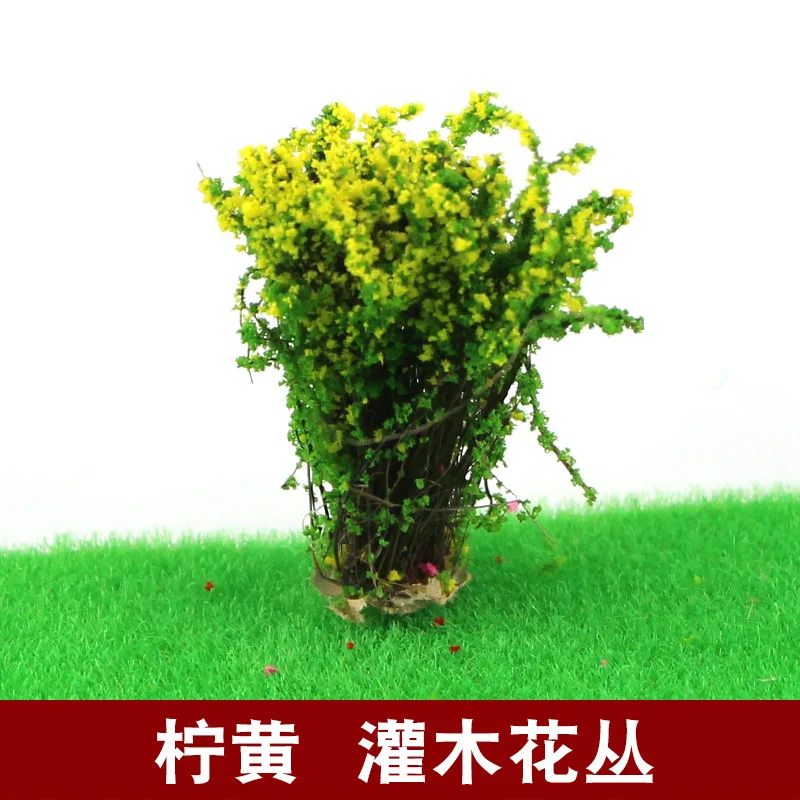 3Pcs Simulation Miniature Shrub/Flower Model Diy Plant Material For Garden/Building Sand Table Scene Layout Diorama Kit