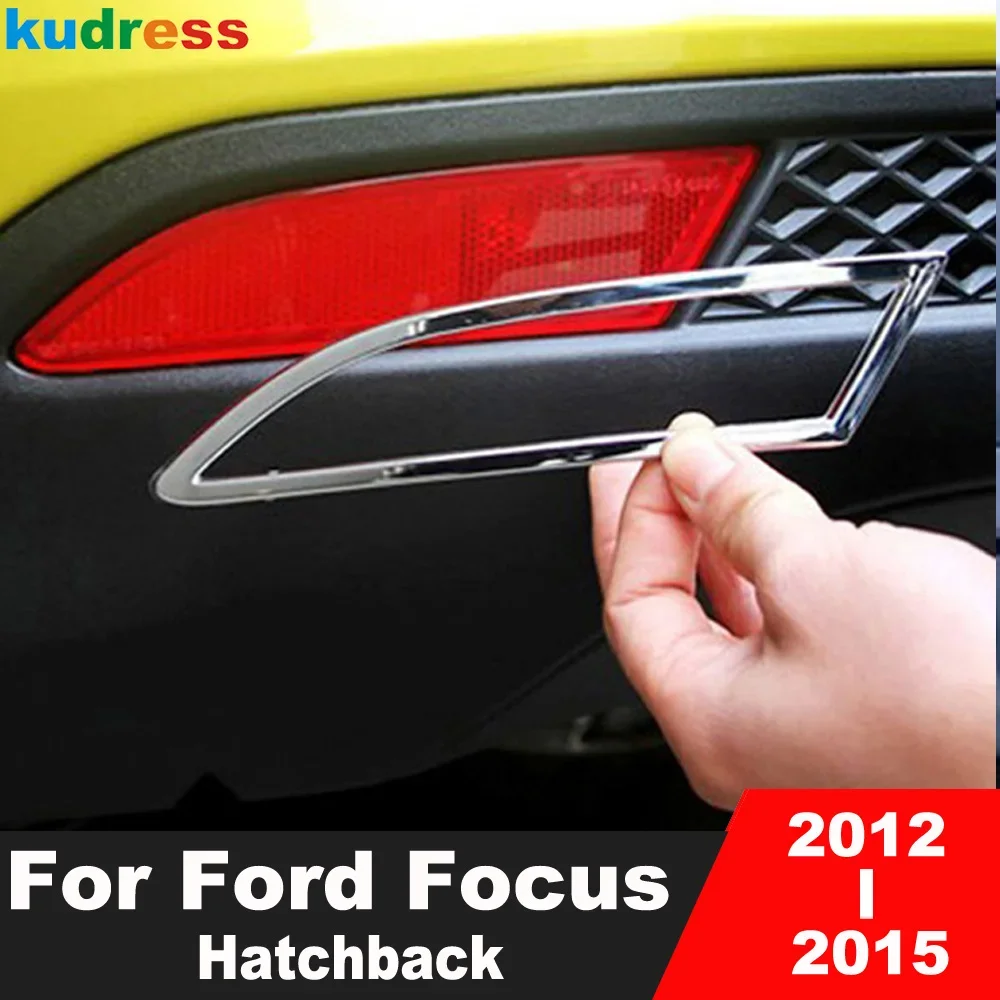 

For Ford Focus Hatchback 2012 2013 2014 2015 Chrome Car Rear Fog Light Lamp Cover Trim Tail Foglight Bezel Trims Accessories