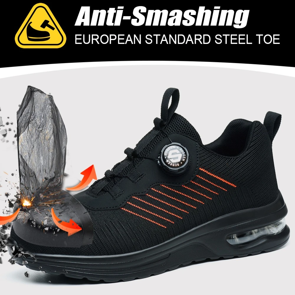 Steel Toe Shoes Men Lightweight Safety Shoes Women Indestructible Work Shoes - Anti Smashing Anti Piercing for Construction Site