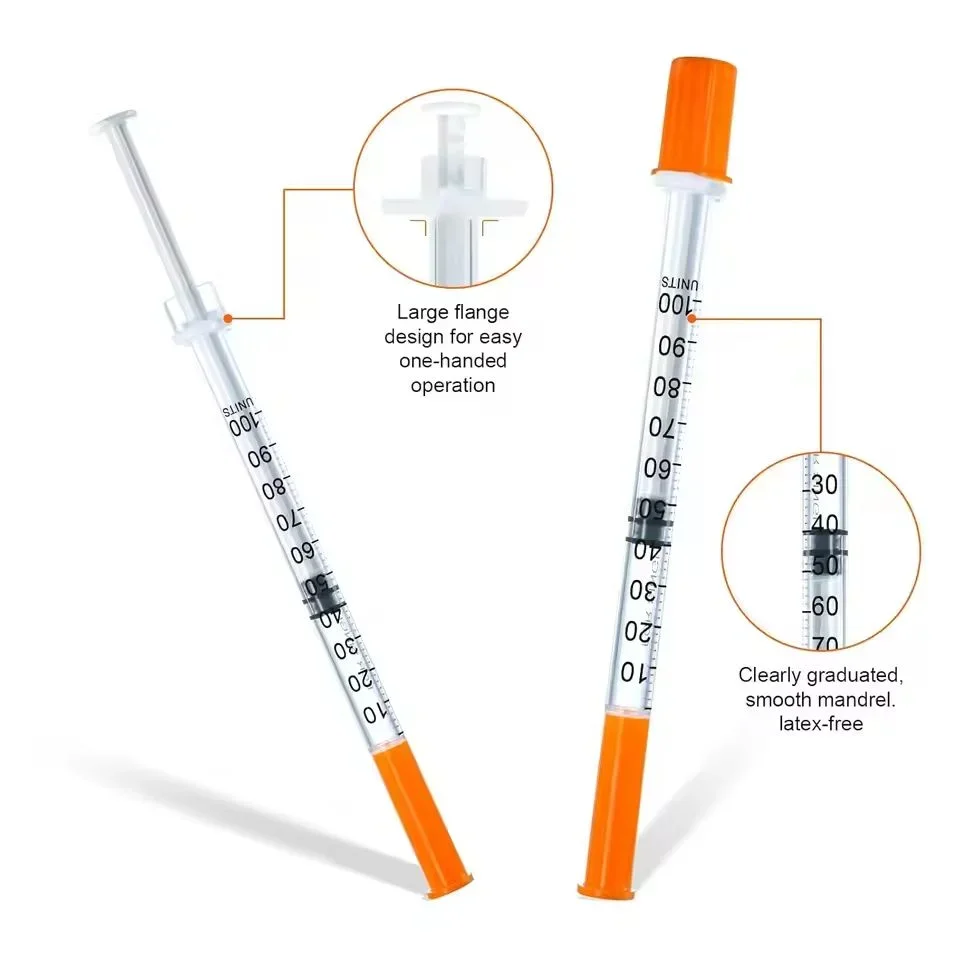 

100PCS Syringe - 31G 8mm Needle for Pets, 1ml U-100 Insulin Birds, DIY - Sterile Disposable Individually Sealed