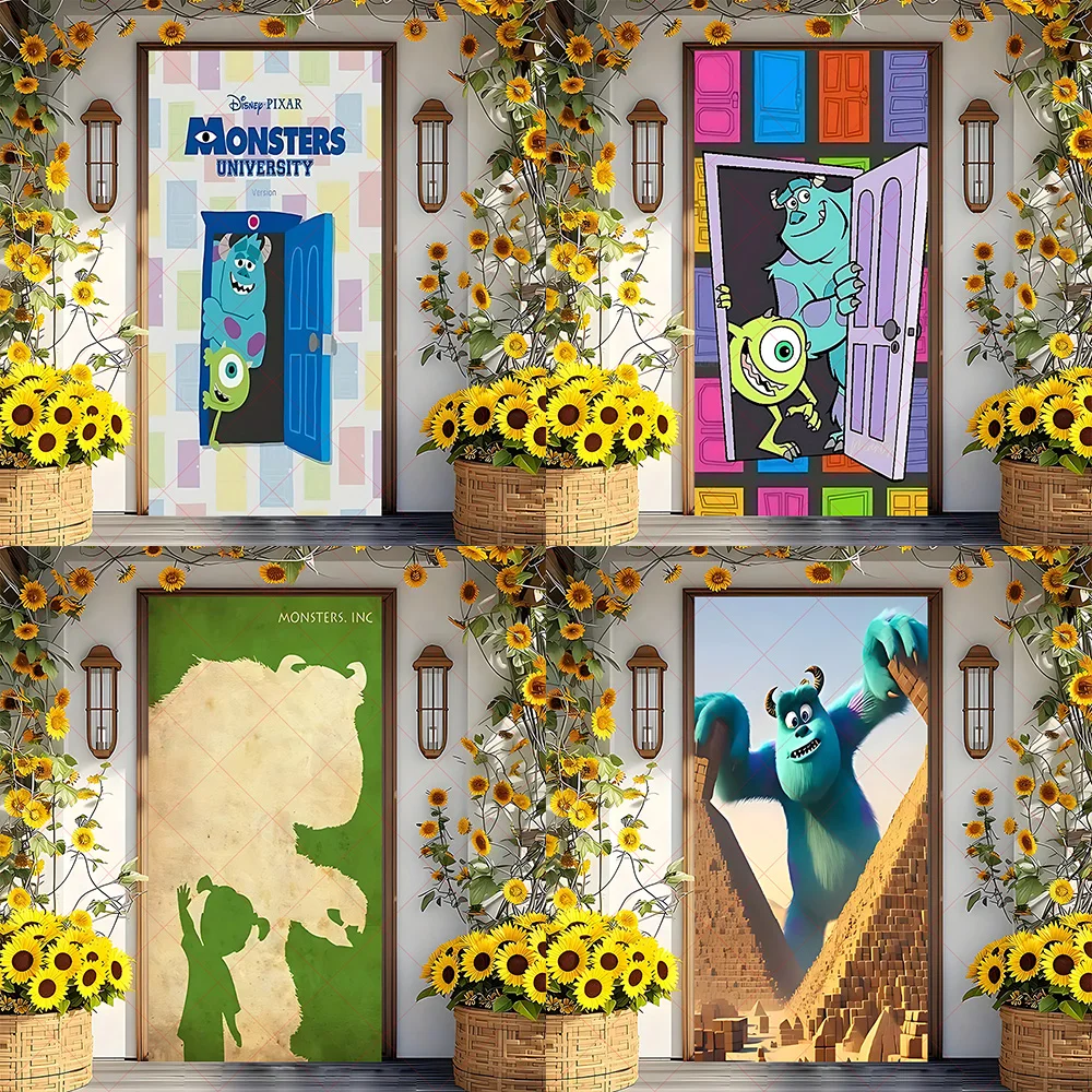 

Disney Monsters University Door Banner Party Decoration Background Indoor Outdoor Backdrop Baby Shower Supplies Photo Shoot Prop