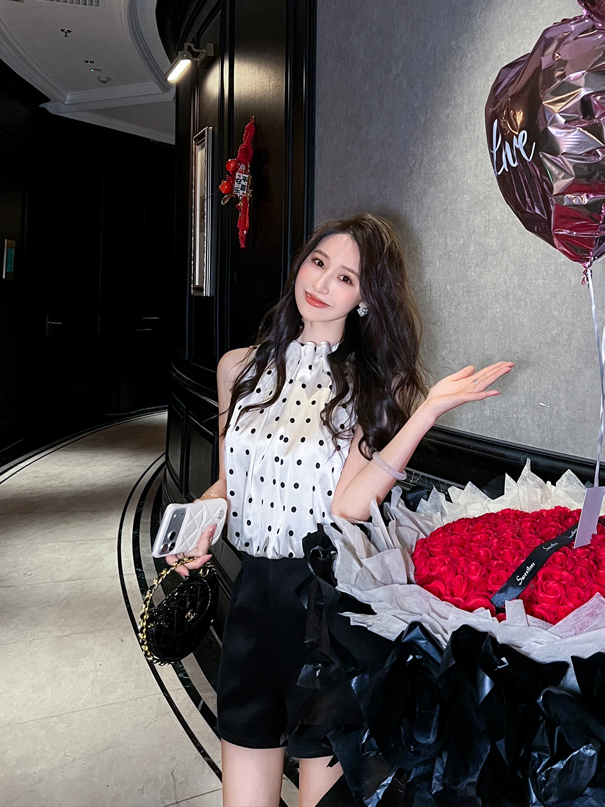 

Retro Polka Dot Women's Faion High Waist Slimming High Waist orties Hot Pants Sexy Girl Dr Straight Leg