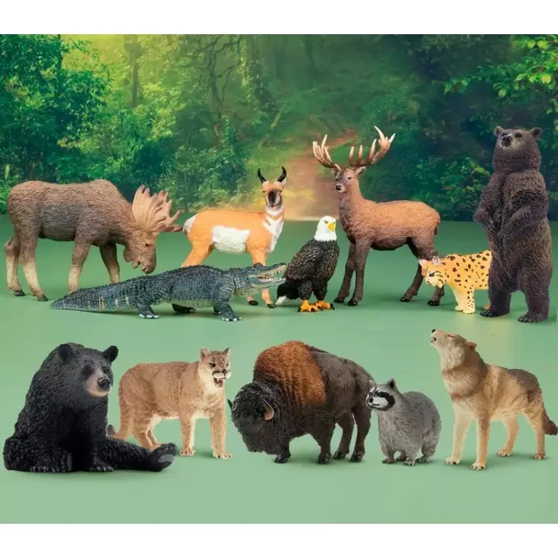 Animal Figurine Set Plastic Simulation Animal Model Educational Collection Toy for Kids Desktop Decoration