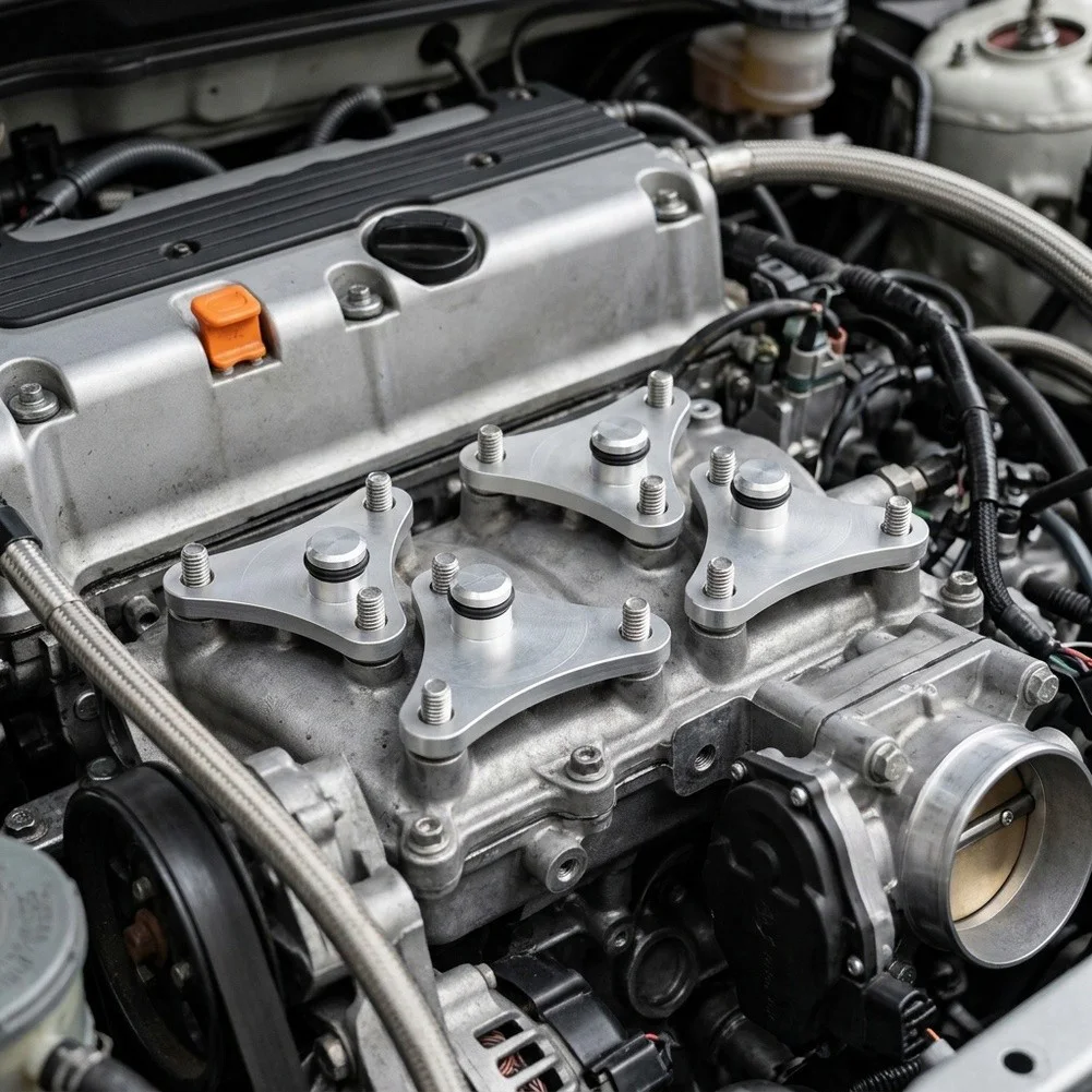 Throttle Block Covers for Honda for k20 K24K Series Vehicles Featuring Air Release Bracket and Aluminum Alloy for Engine