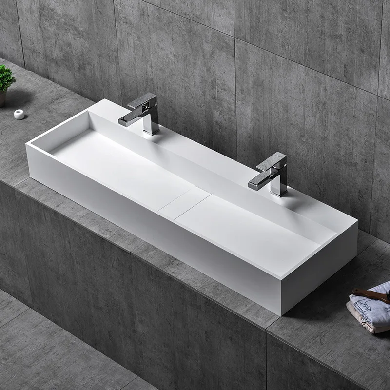 Artificial stone wall-mounted washbasin Small household bathroom Hotel homestay washbasin OEM custom factory Customizable