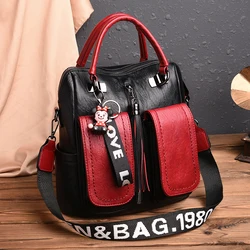 2024 Women Backpacks Soft Leather Women Travel Backpack School Bags for Teenage Girls Multifunction Women Shoulder Bags Mochilas