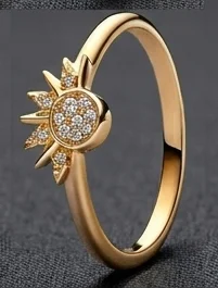 Hot Sale Sun Moon Butterfly Rose Colorful Zircon Adjustable Ring Set Wedding Party Promise Fine Jewelry Gift For Women Girls - view 5