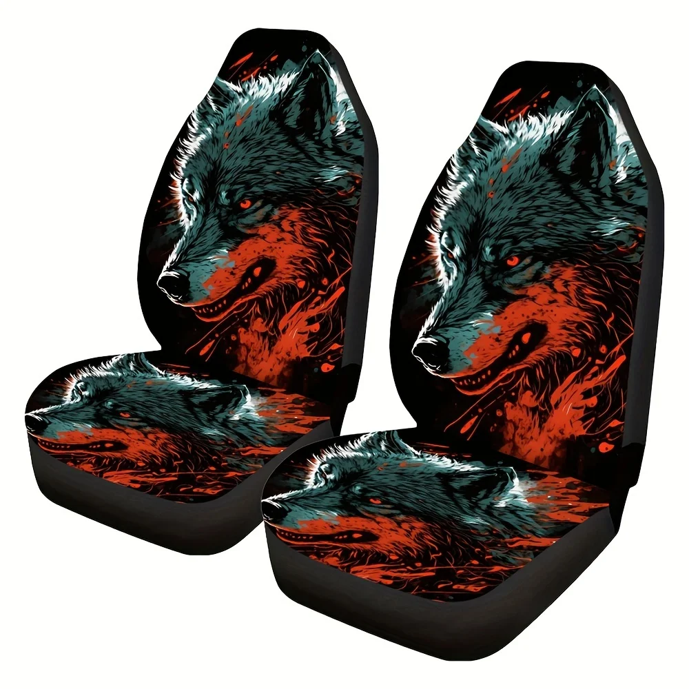 

Wolf Print Car Seat Covers for Man Women Universal Auto Front Seats Protector Fits for Car SUV Sedan Truck Car Seat Cover 2pc