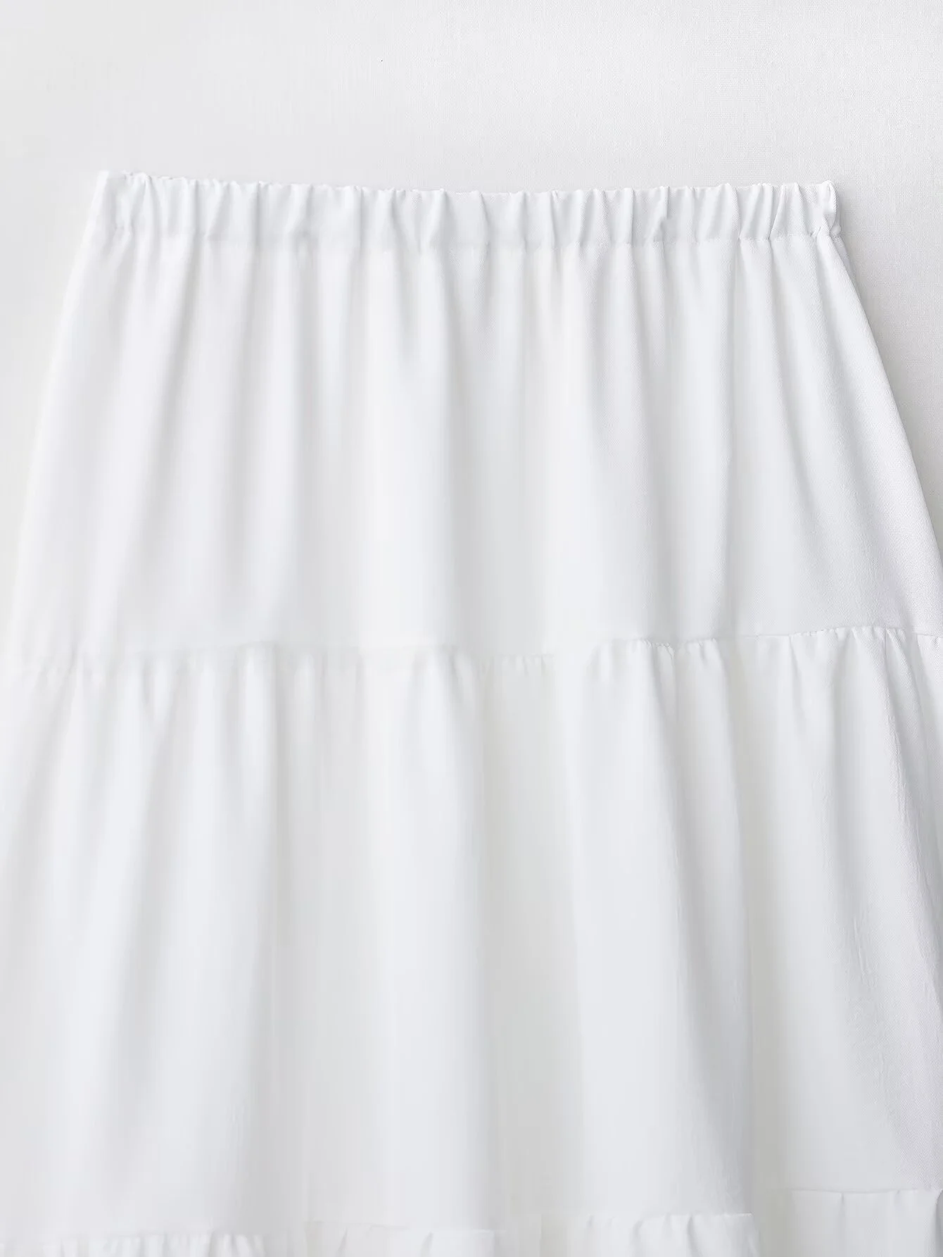 Vestido F E de Primavera com Saia em Camadas, Alta Cintura, Fibra de Poliéster, Estilo Casual de Verão, Decote ...