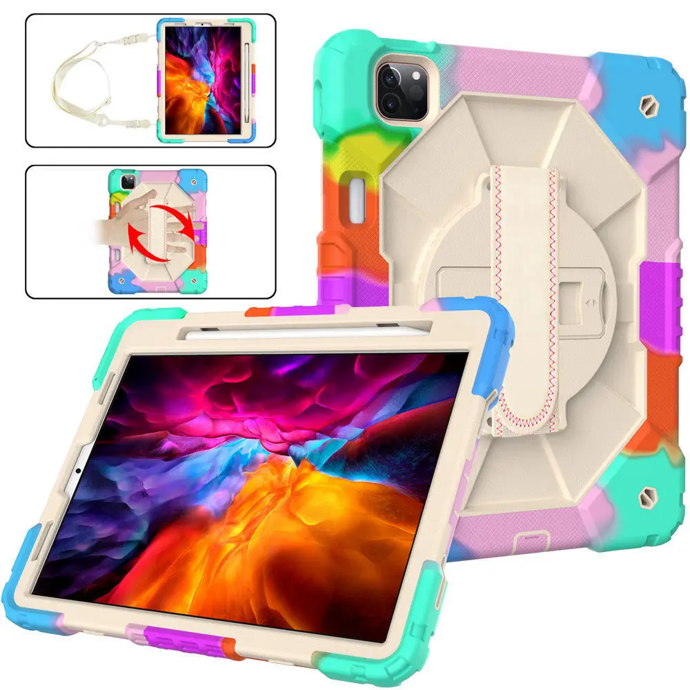 

For iPad Air 4 5 10.9 2022 iPad Pro 11 2021 9.7 5th 6th Mini 6 Case Kids Safe Shockproof Hard PC Silicon Hybrid Tablet Cover