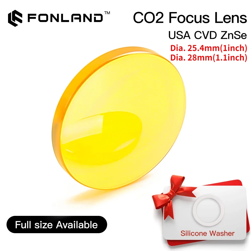 

ZnSe Focus Lens USA CVD Lens Dia.25.4 28mm 1 inch FL50.8 63.5 76.2 101.6 127 (1.5-5inch) for CO2 Laser Engraving Cutting Machine