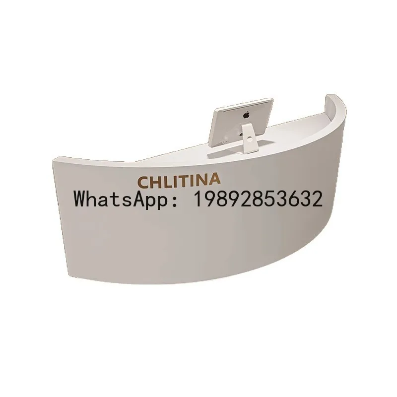 X-21  arc-shaped clothing store cashier counter - premium lacquered bar/reception desk