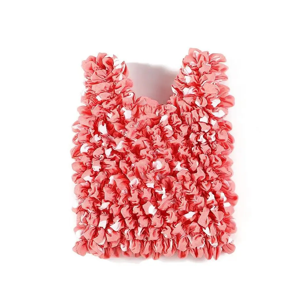 Reusable Bubble Foldable Stretch Bag Shopping Bag Multi Purpose Magic Stretch Puff Bag Chiffon Handheld Pleated Flexible Handbag