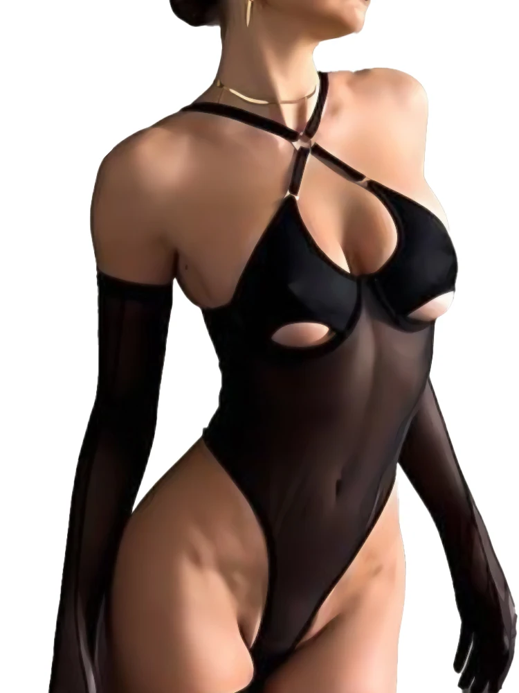 

Belamimi Sexy Jumpsuit With Lace Transparent Women Rompers Clothing Body Suits Lace Transparent Sweet Fashion Sexy