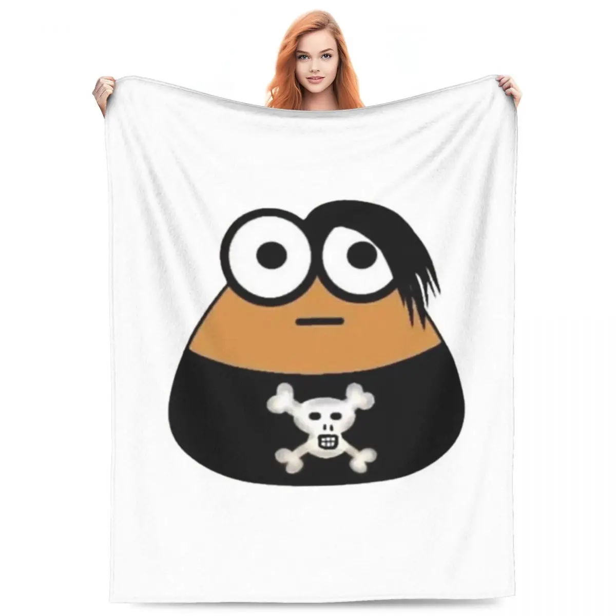 Emo Goth Pou Meme Brown Alien Baby Mobile Pet Blankets Flannel Sofa Throw Blanket  for Couch Bedding Throws Bedspread Quilt