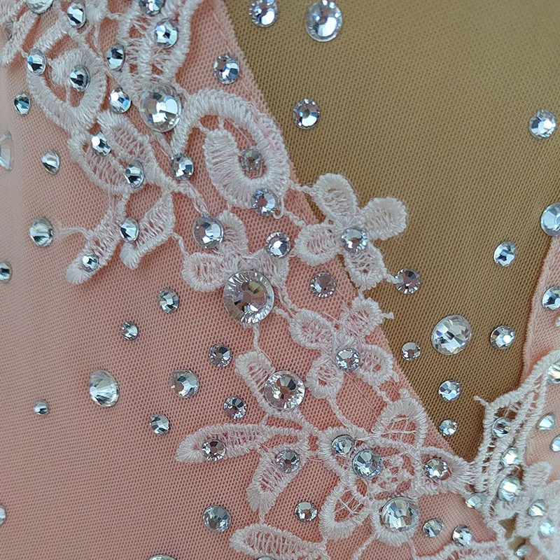 LIUHUO Figure Skating Dress Women Quality Crystals Irregular Skirt Kids Competition Rhythmic Gym Leotards Child BD1263