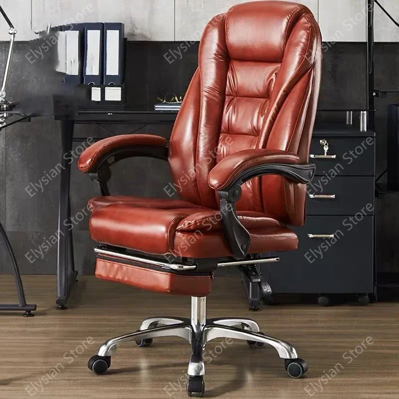 Executive Seat Office Chair Leather Study Wheels Modern Hand Relax Armchairs Library Fashion Cadeira Presidente  Furniture