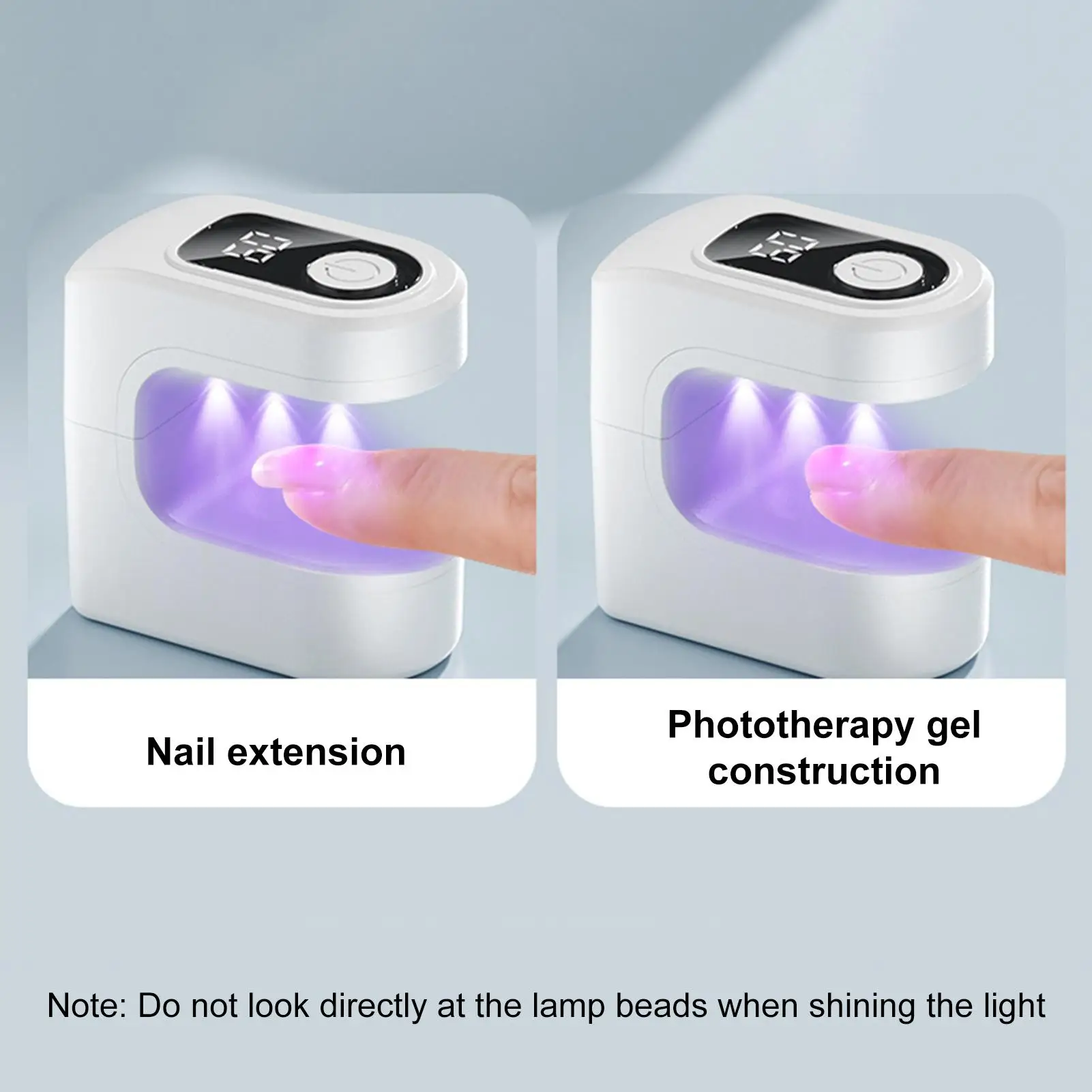 

UV Light For Gel Nails Rechargeable LED 2 Timing Modes Nail Lights Curing Gel Machine For Manicure Pedicure Salon Home Women
