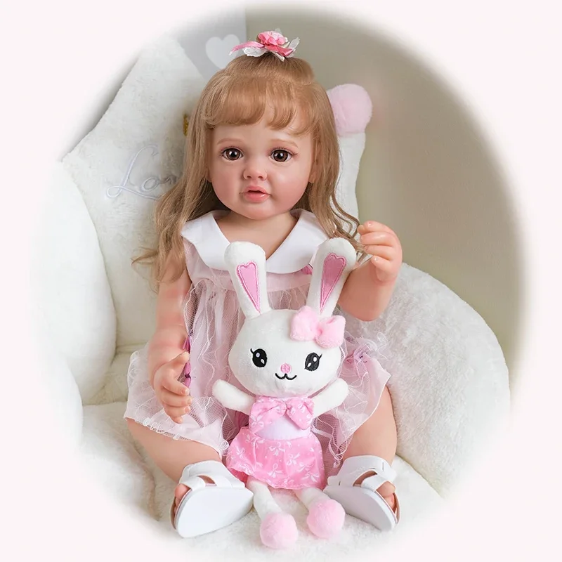55CM Silicone Reborn Baby Doll Betty Princeess Toddler Girl Lifelike Baby Multilayer Painting 3D Skin muñecas bebes para niñas