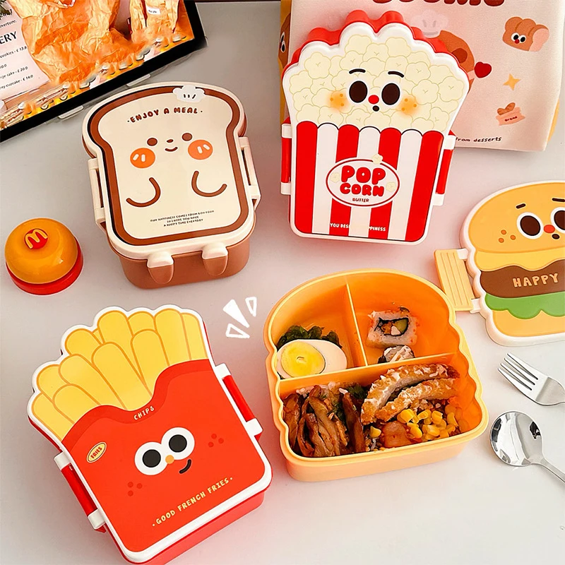 

Student & Office Worker Bento Box - Separated Lunch Box with Salad/Fruit Compartments, Preservation & Tablewares