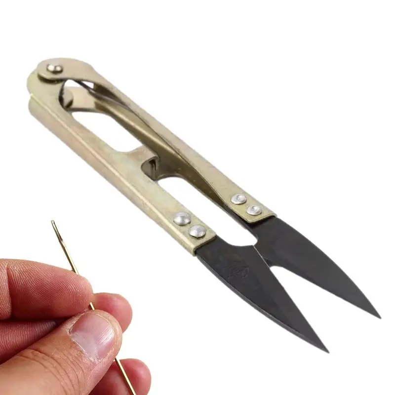 Yarn Thread Scissors Bonsai Pruning Scissors U-Shaped Sewing Scissors Yarn Thread Cutter Small Snips Trimming Nipper For Sewing