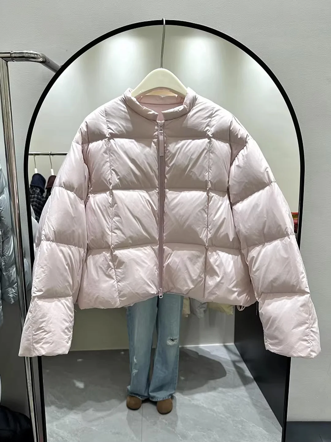 

Модная короткая хлопковая куртка для женщин с круглым вырезом, теплая, универсальная, зимняя верхняя одежда в корейском стиле, свободного кроя, утолщенная, на молнии