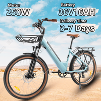 KAISDA K601 Electric Bicycle 250W 36V16AH Removable Lithium Battery Adult Riding Electric Bike 26-inch Tire City Commuter E-bike