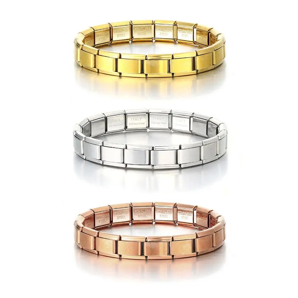 Luxury Stainless Steel Strap Bracelets Gold Plated Detachable Wristband Bangles for Women Men Hiphop Silver Watch Wrap Bracelet