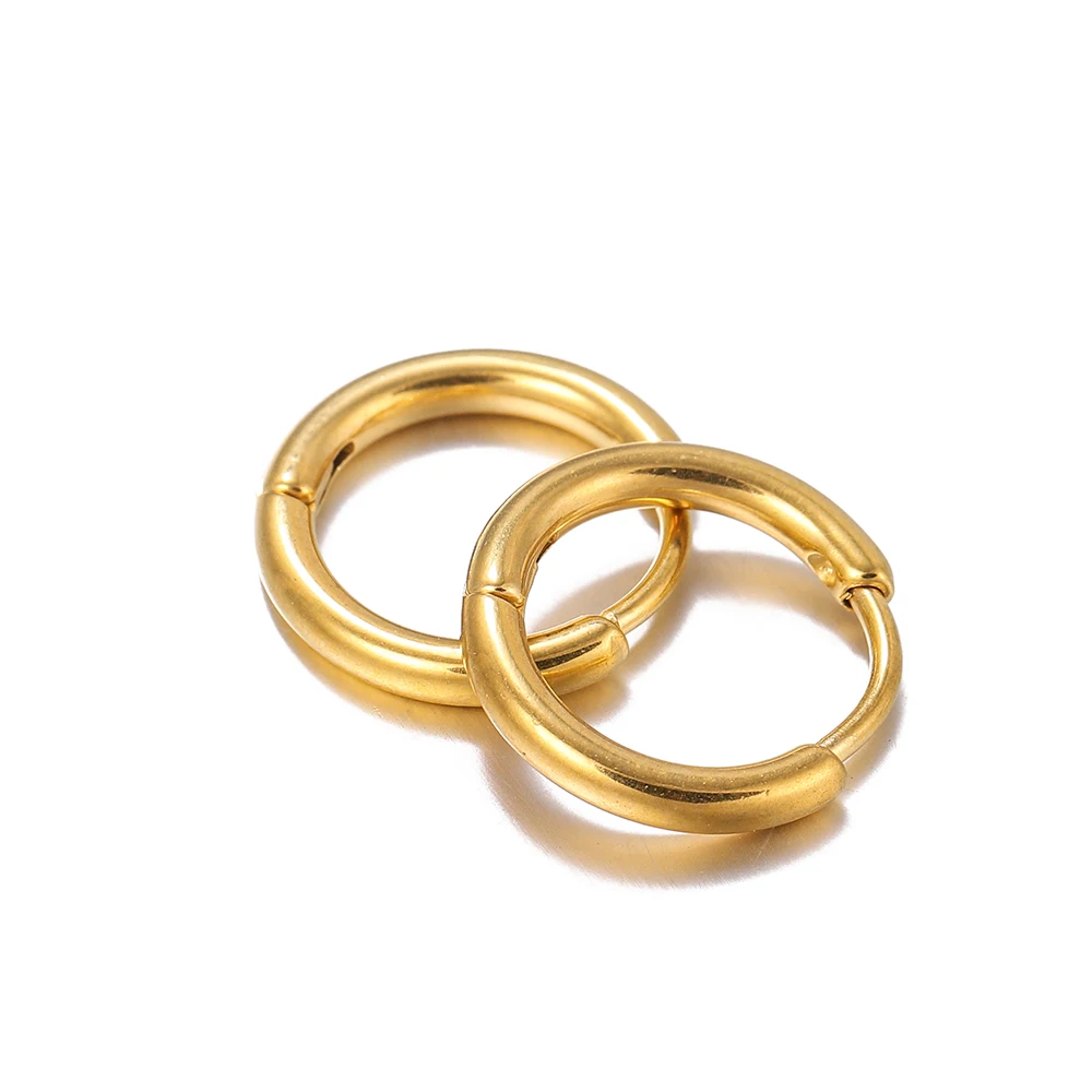 

6-10pcs Stainless Steel Hoop Earrings Women Earrings Men Punk Hiphop Bijoux Gifts Fashion Gold Color Jewelry Piercing Accessory