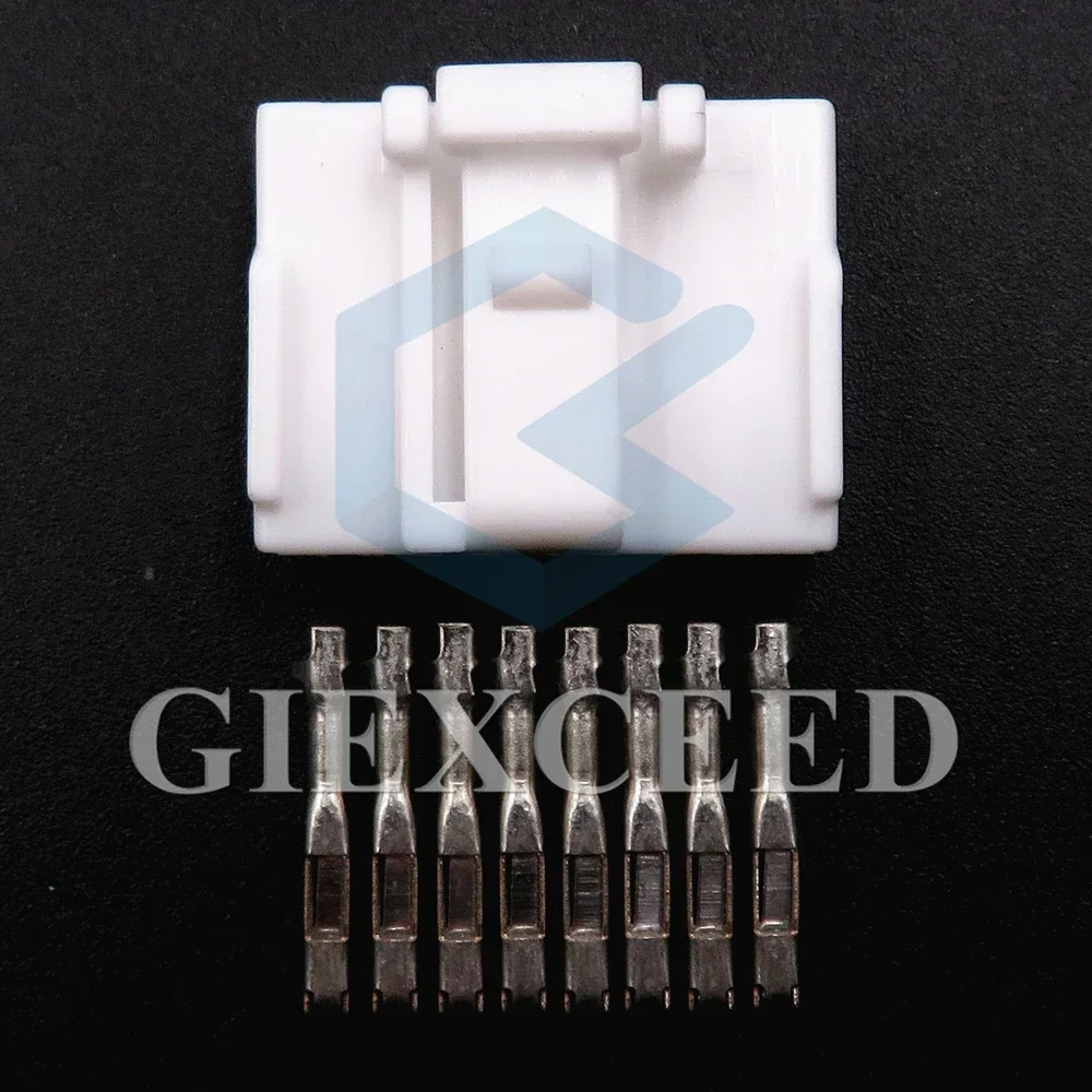 2 Sets 8 Pin Car Wiring Connector 1.2 Series White Automobile Unsealed Socket AC Assembly Auto Modification Plug Accessories