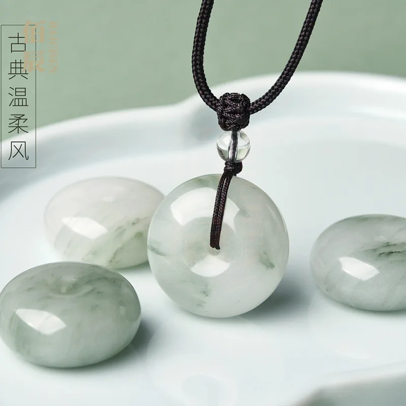 Xinjiang Natural Tianshan Jade , Unisex Peace Buckle, High-end Exquisite Men's and Women's Pendant