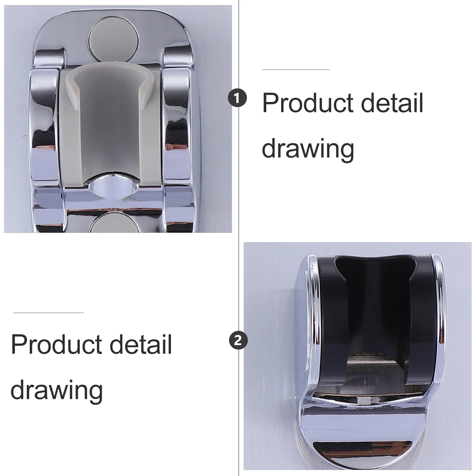 

2pcs Non Drilling Shower Hooks ABS Strong Durable Bathroom Accessories Home Hotel Bath Head Bracket Shower Nozzle