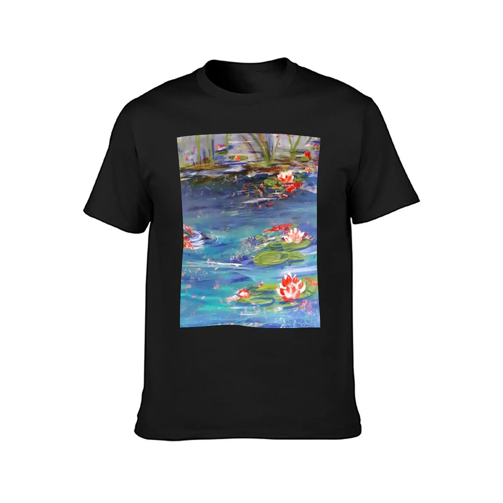 Lake of lilies T-Shirt sports fans graphics heavyweight t shirts for men