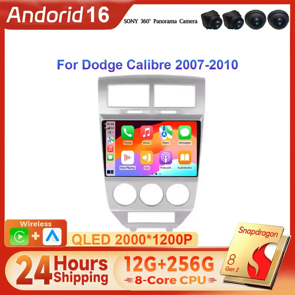 Car Multimedia Player For Dodge Caliber 2007-2010 Screen Radio 2 Din Android Stereo Gps Navigation Head Unit Autoradio Carplay