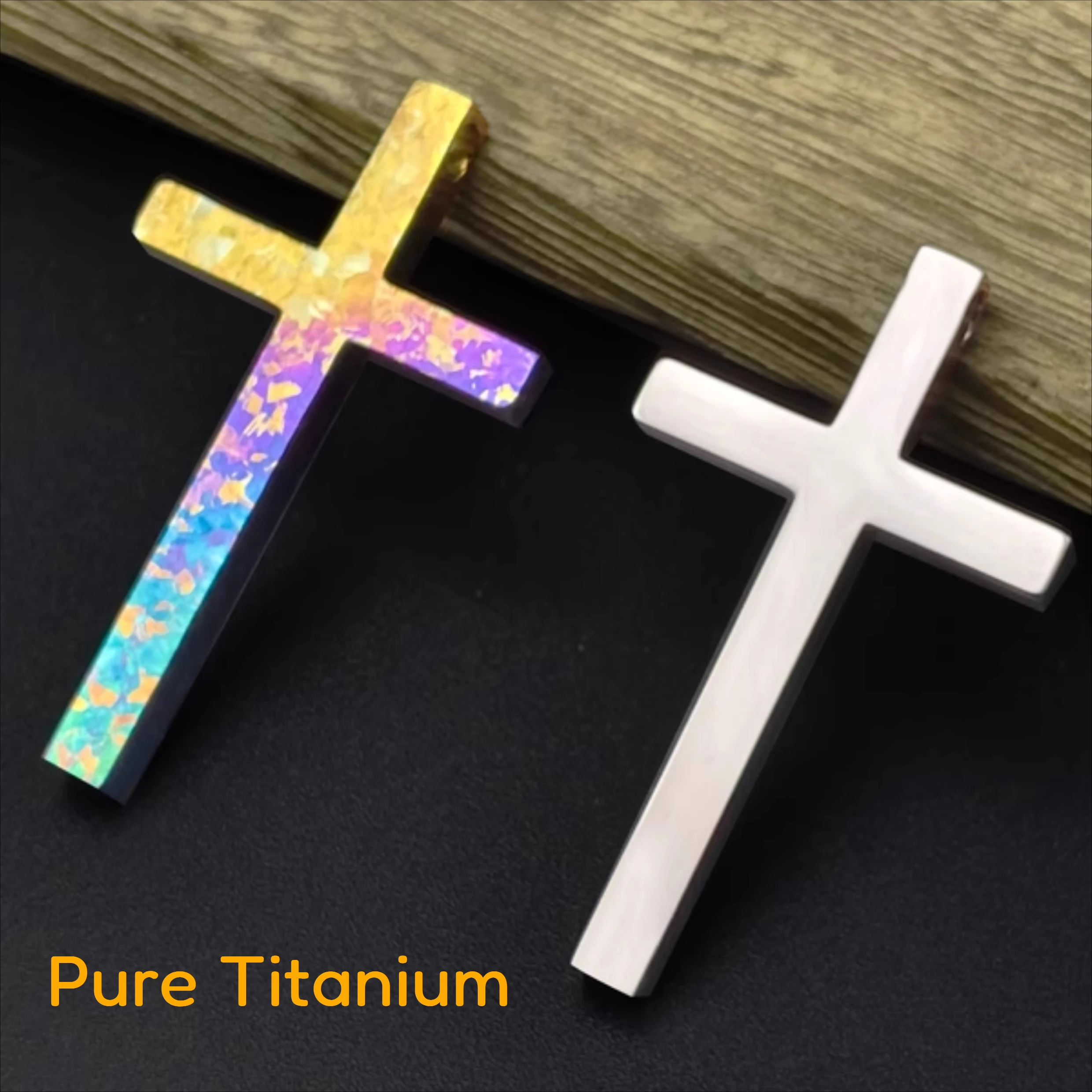 

Pure Titanium Cross Pendant Necklace Handmade Mirror Jewelry Grade Polished Premium Feeling Couple Pendant Hip Hop Sweater Chain